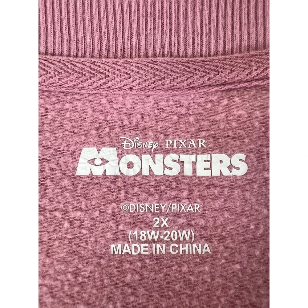 Disney Pixar‎ Monsters Sleepwear Sweatshirt Top Pink Long Sleeve Sz 2X (18W-20W)